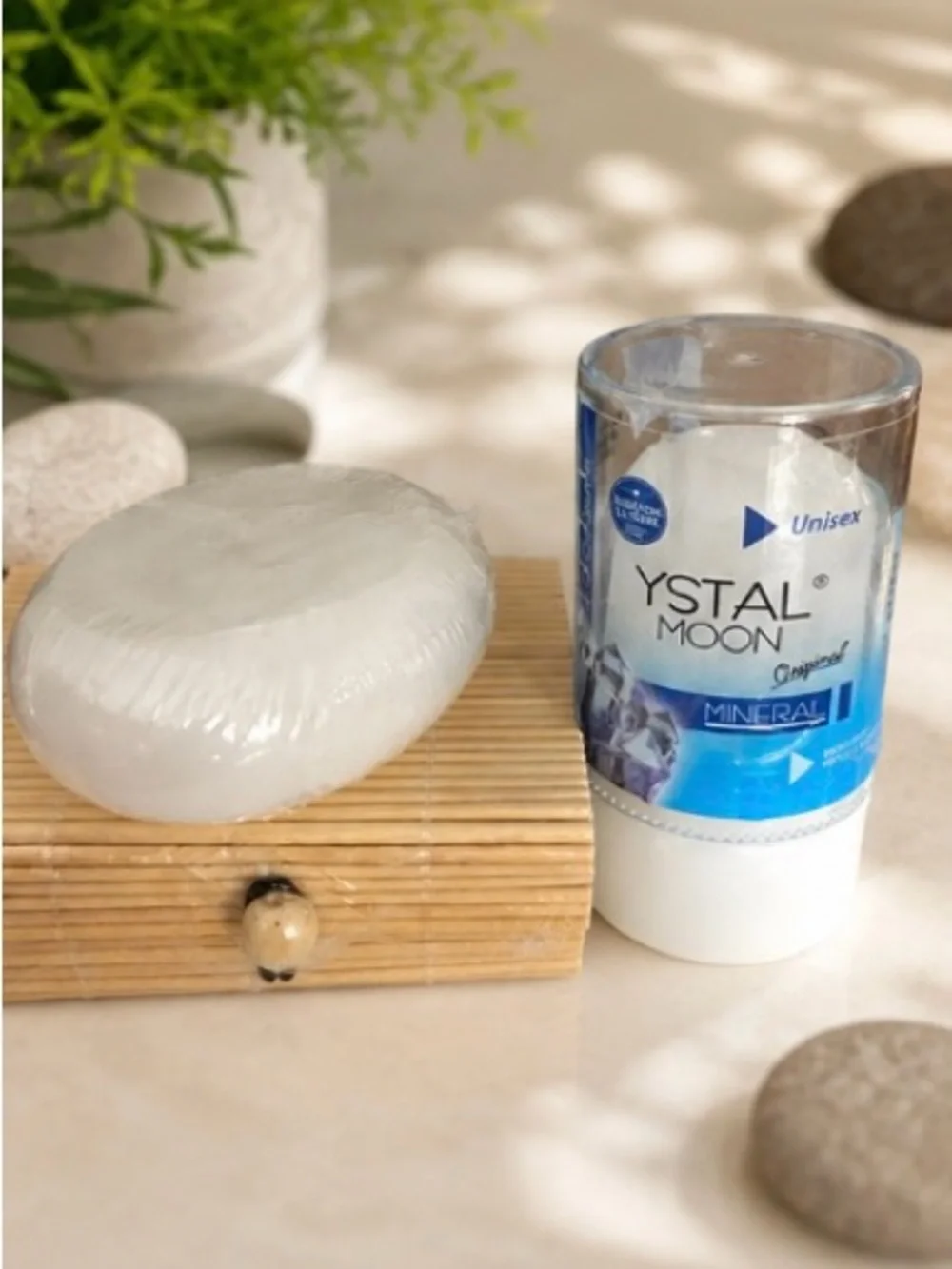 Ystalmoon Natural Care Duo – Crystal Deodorant + Mineral Body Bar |